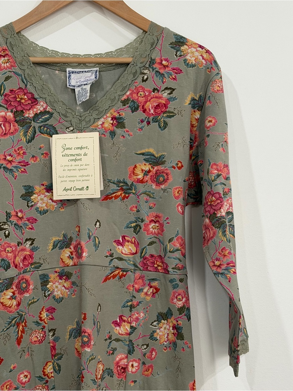 April Cornell Sage Maxi Dress Size XL  90s butter mom NEW - Picture 2 of 5